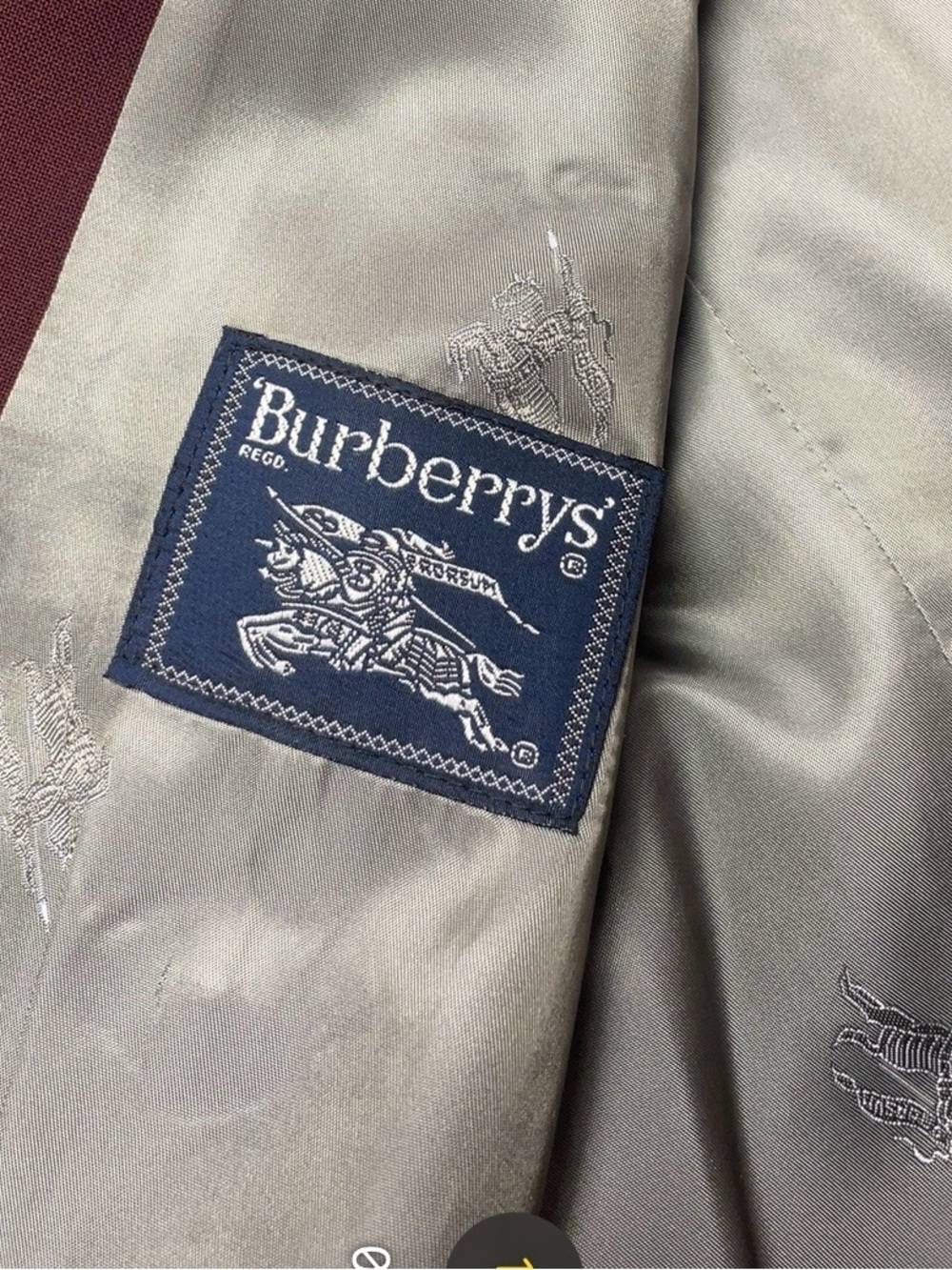 Vintage 1970s Burberrys Burgundy Double Breasted Blazer Jacket Sz S - Picture 4 of 7